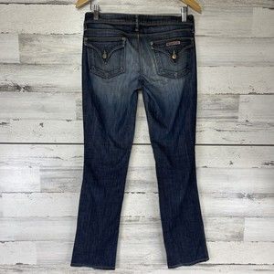 Hudson Womens Straight Leg Jeans Size 27 Y2k Drk Blue Flap 30 inseam